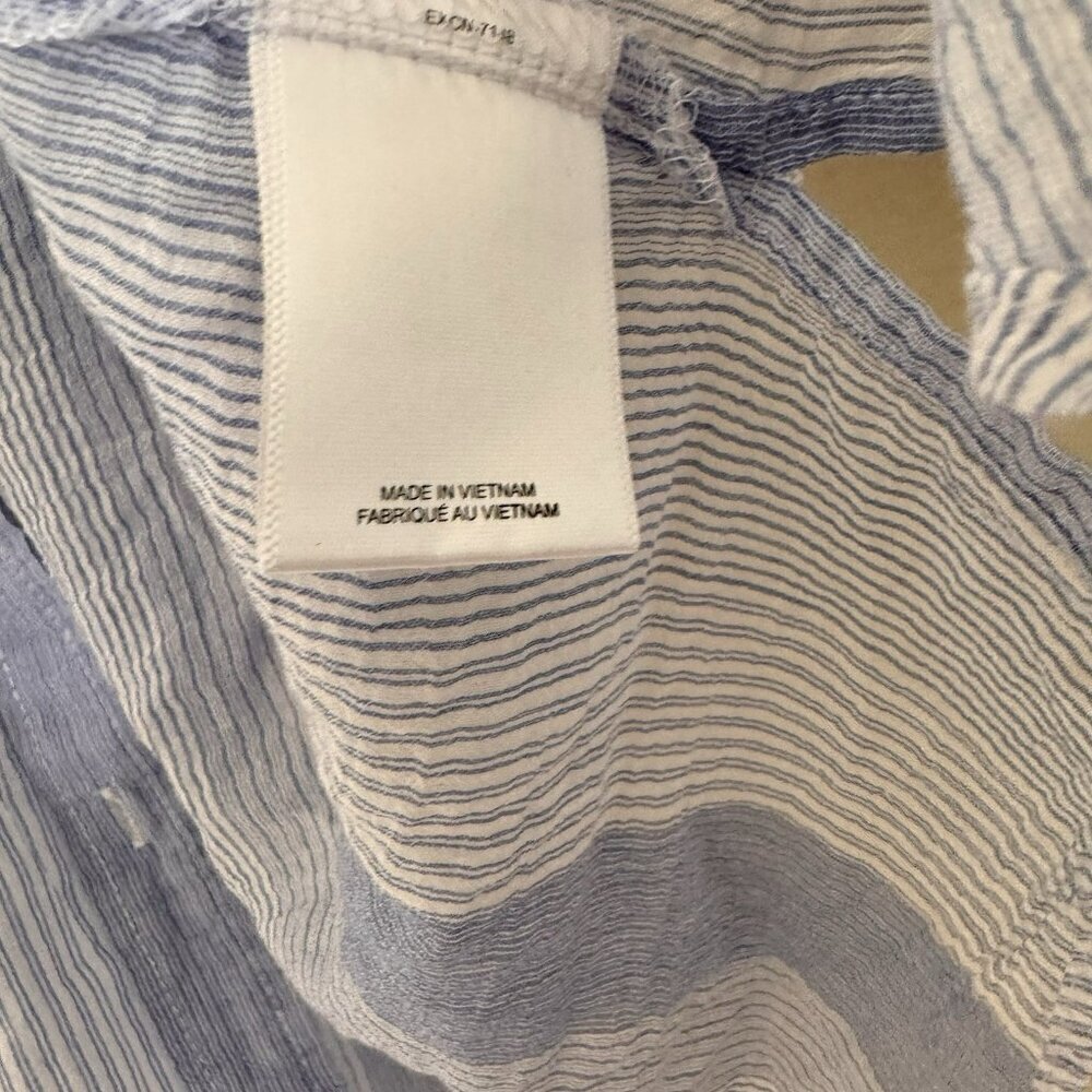 Express Boyfriend Shirt Size Small Womens Button Up Blue Striped Top - Picture 6 of 8